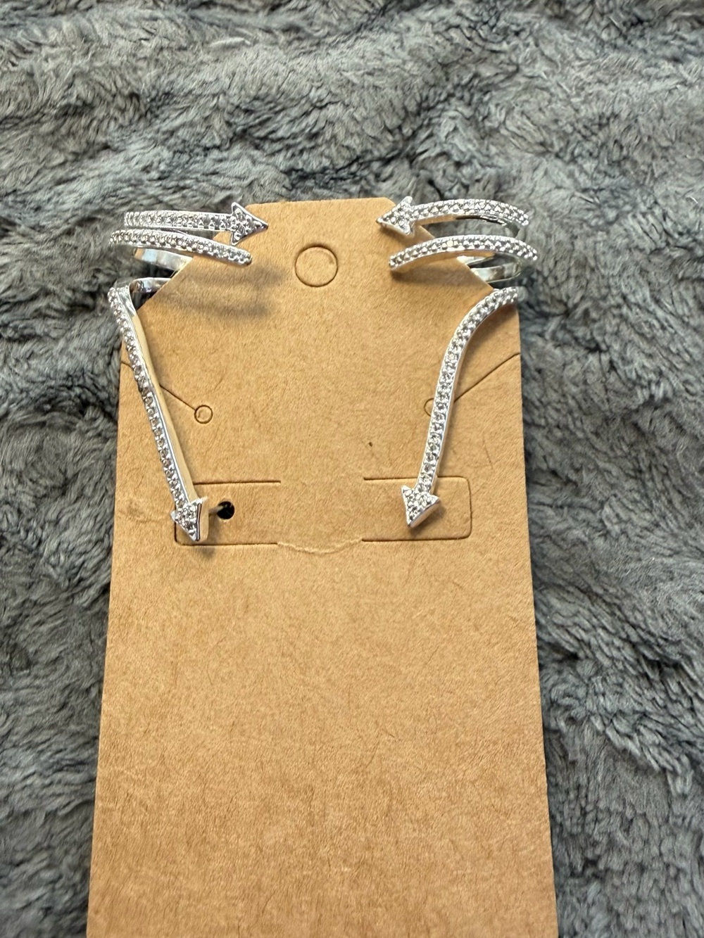 Stella & Dot Silver Crystal Arrow Ear Cuffs
